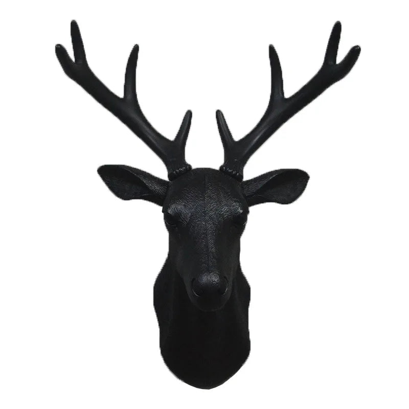3D Deer Head Wall Mount - Large Resin Animal Head Sculpture for Home Decor (16x12x20 inches)