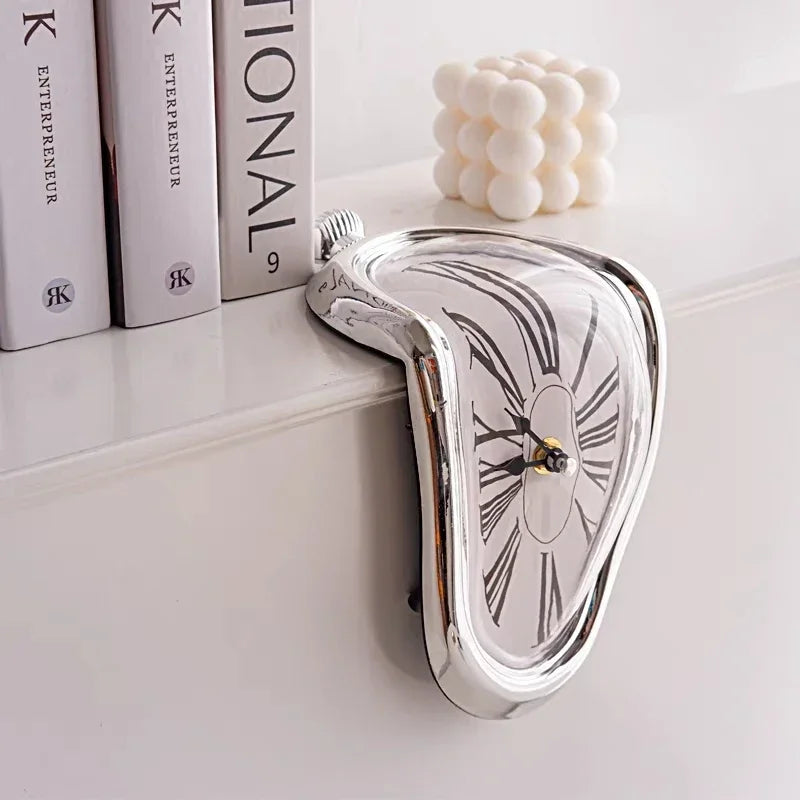 Melting Clock - Salvador Dali Surrealist Shelf Decor