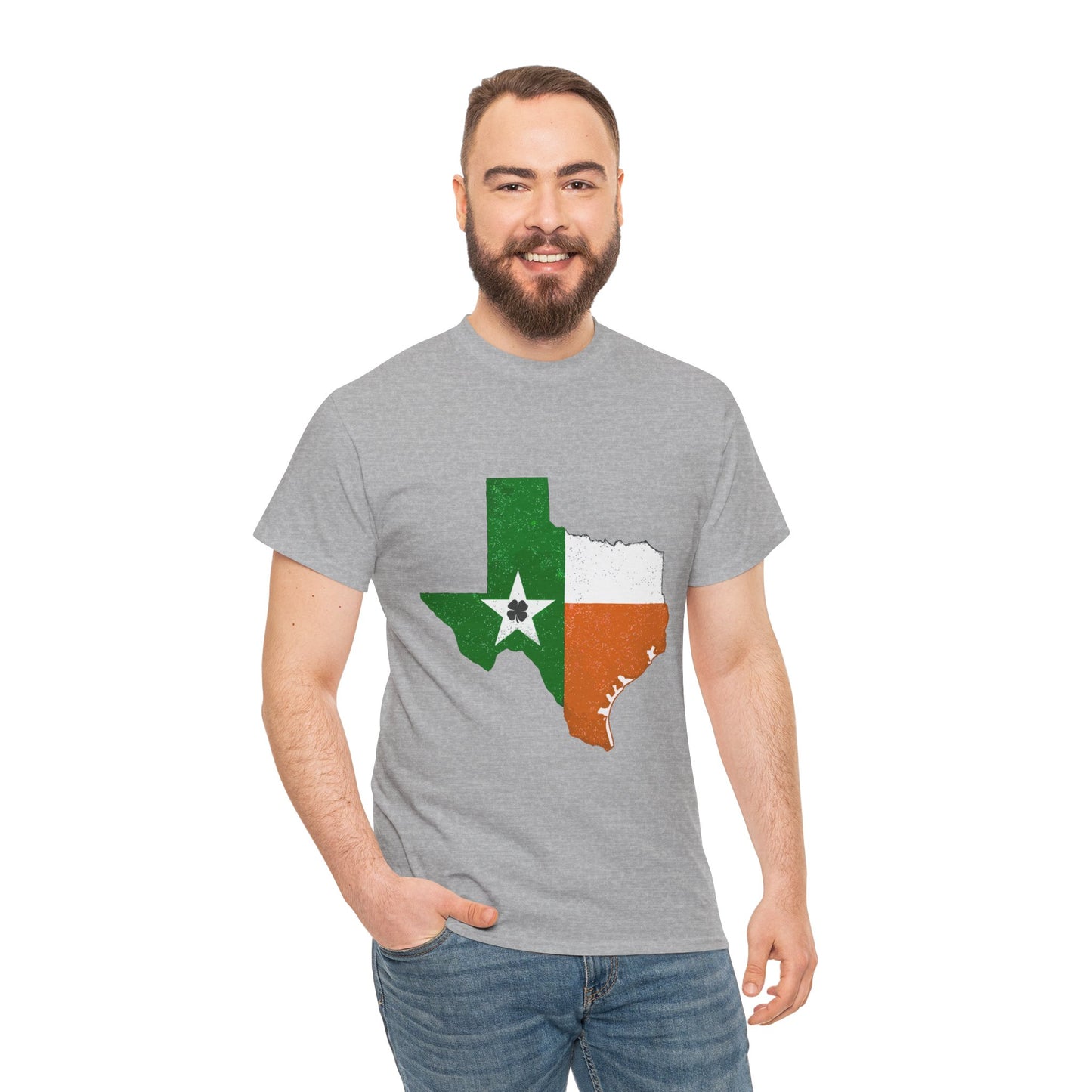 Texas Shamrock Pride Shirt-Unisex Heavy Cotton Tee