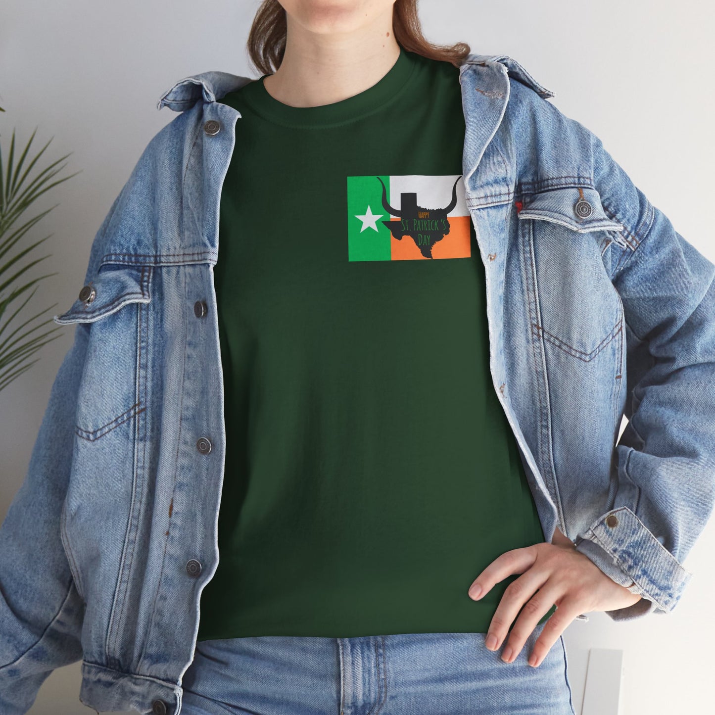 Texas Irish Longhorn Shirt-Unisex Heavy Cotton Tee