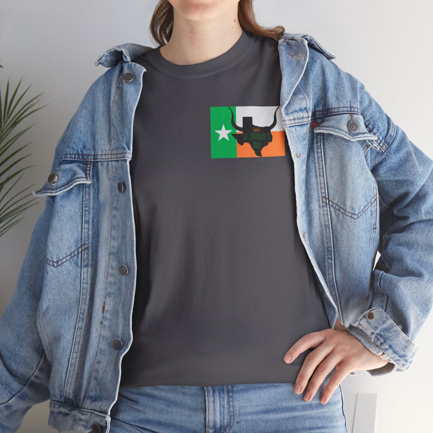 Texas Irish Longhorn Shirt-Unisex Heavy Cotton Tee