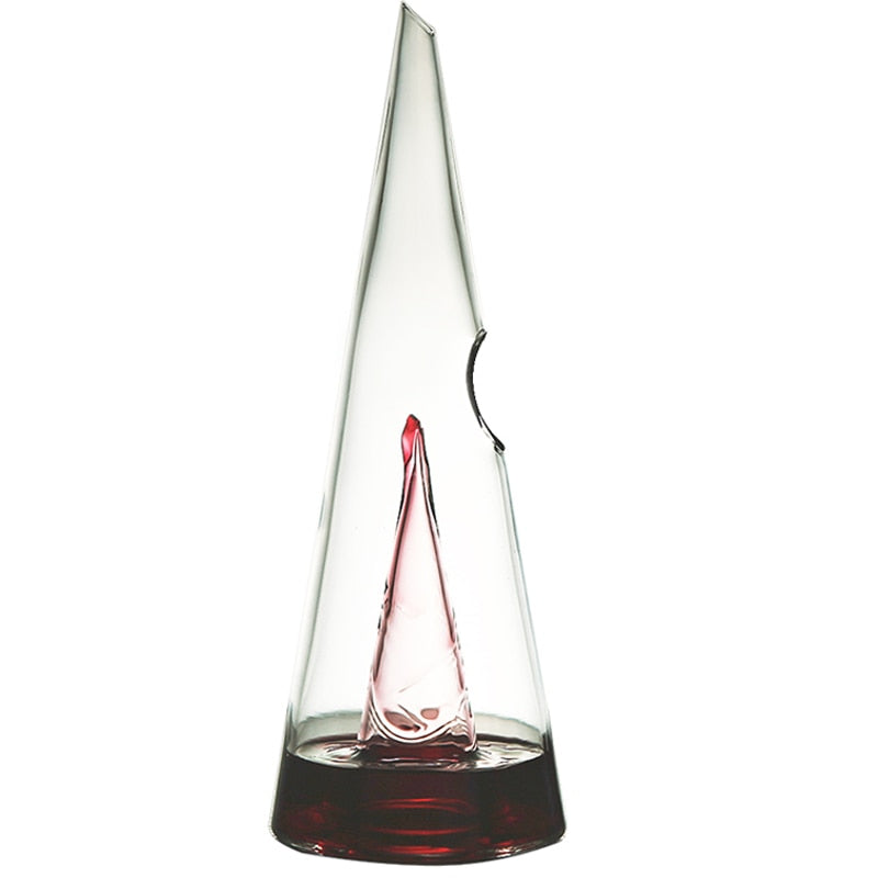 Crystal Clear Wine or Whiskey Decanter - Pyramid Shape Aerator (22oz or 25oz) - Elegant Glass Carafe