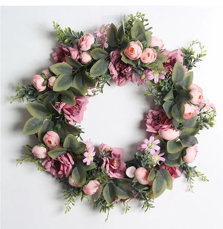Artificial Eucalyptus Wreath - 18" Silk Greenery Door Decor