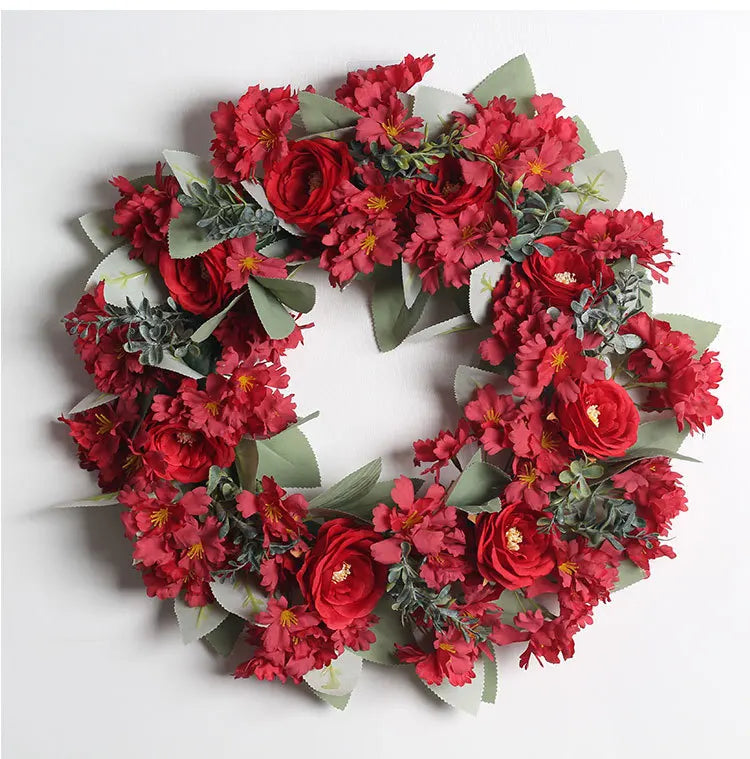 Artificial Eucalyptus Wreath - 18" Silk Greenery Door Decor