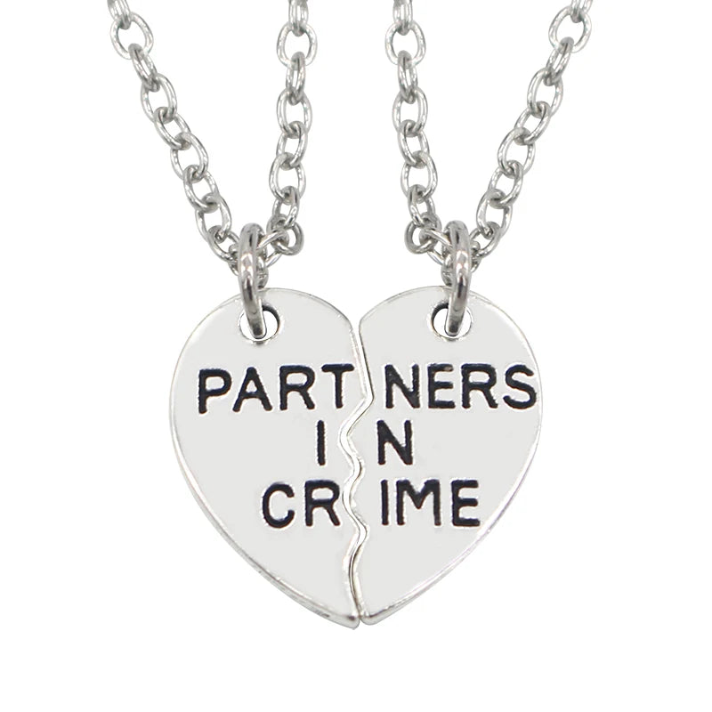 Partner in Crime Matching Necklace Set - 5 Styles - Best Friends BFF Friendship Jewelry