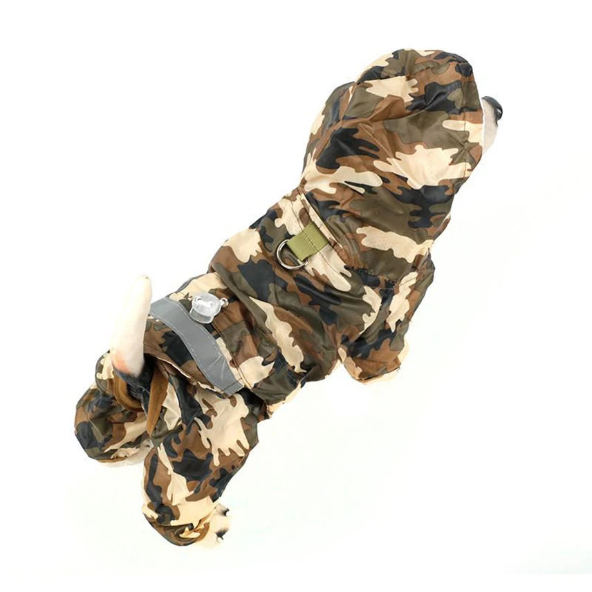 Waterproof Dog Raincoat with Hood -Rain Jacket for XS to 2XL dogs-Red, Blue, Yellow or Camo