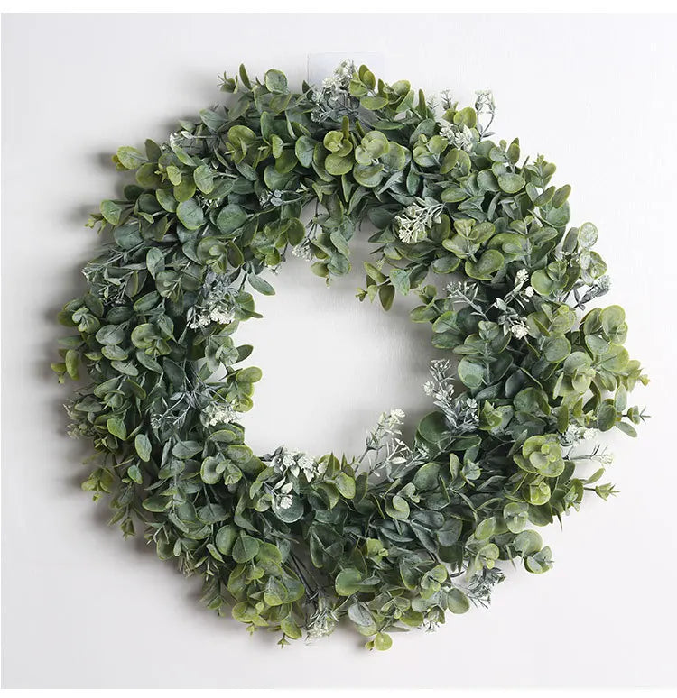Artificial Eucalyptus Wreath - 18" Silk Greenery Door Decor