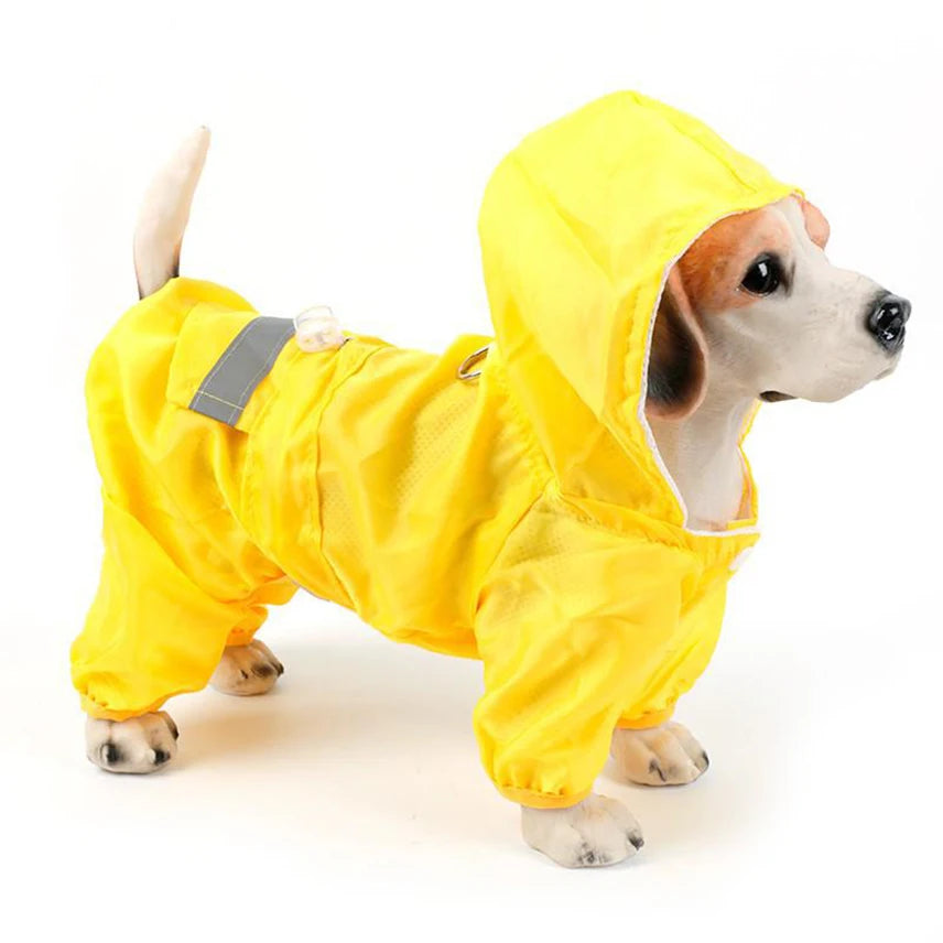 Waterproof Dog Raincoat with Hood -Rain Jacket for XS to 2XL dogs-Red, Blue, Yellow or Camo