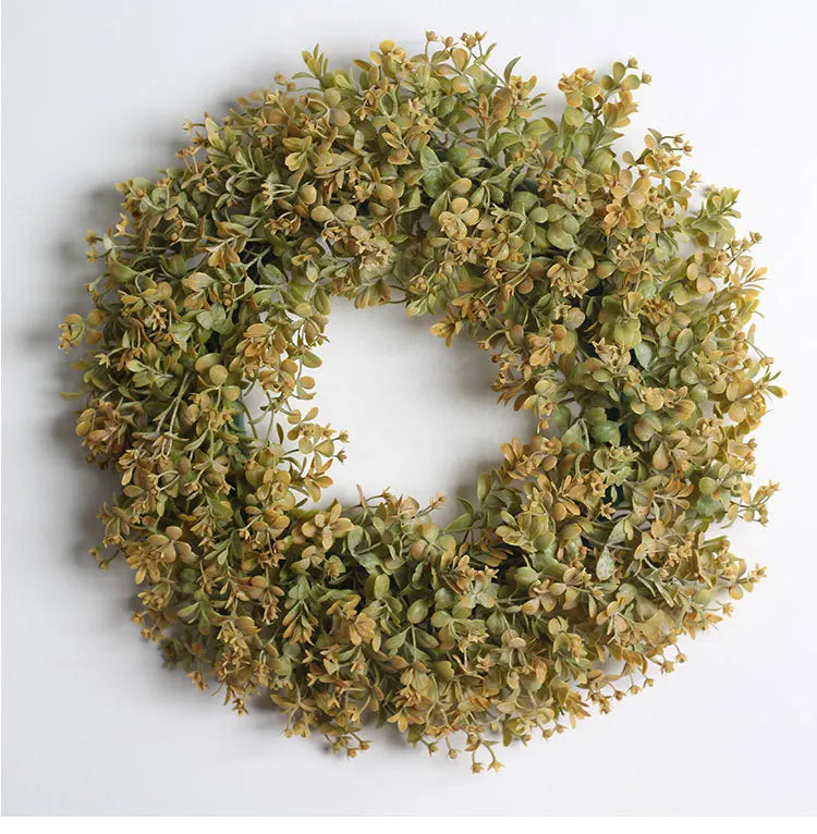 Artificial Eucalyptus Wreath - 18" Silk Greenery Door Decor