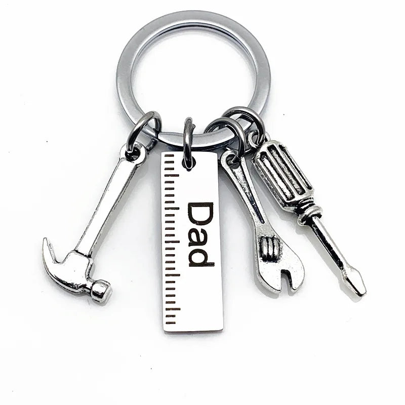 Dad, Papa, Grandad, Grandpa (4 options) Keychain with Tools - Father's Day Gift with Hammer Wrench