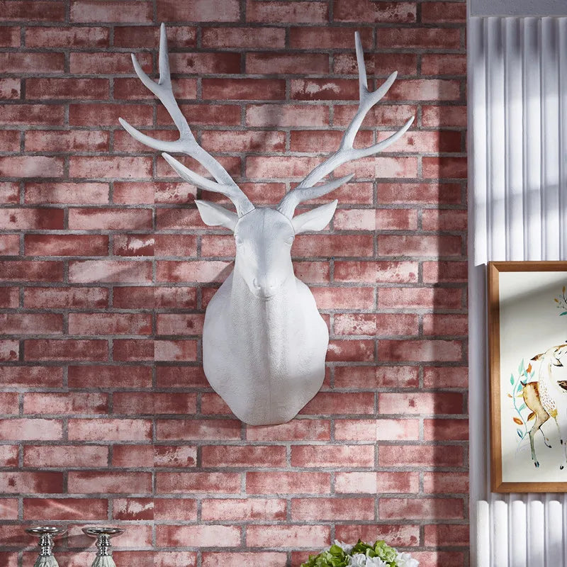 3D Deer Head Wall Mount - Large Resin Animal Head Sculpture for Home Decor (16x12x20 inches)