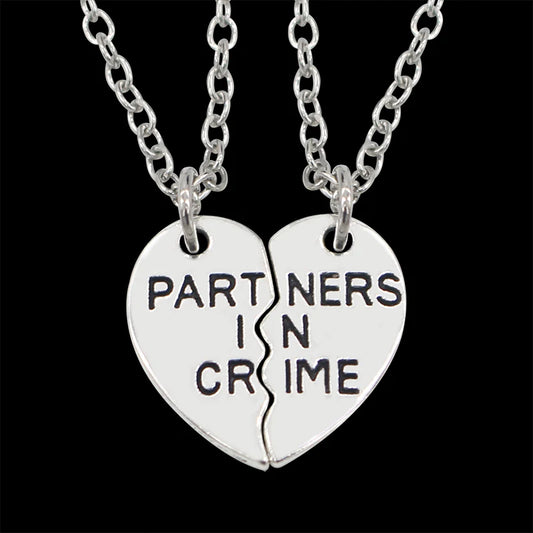 Partner in Crime Matching Necklace Set - 5 Styles - Best Friends BFF Friendship Jewelry