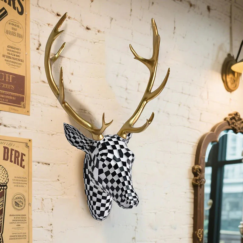 Decorative Deer Head Wall Mount – Rustic & Luxe, Gold, Black, Or Brown Variants