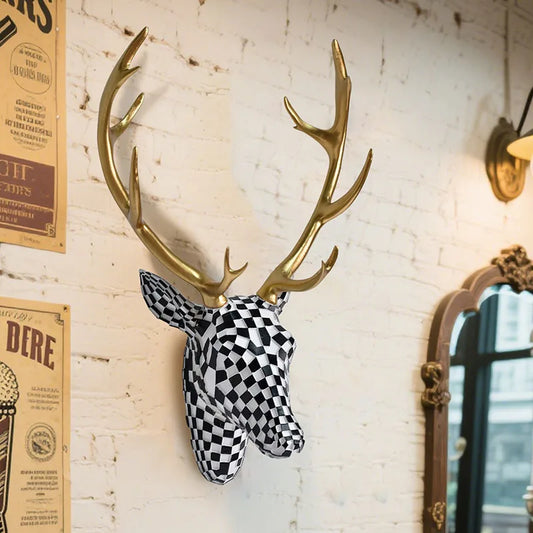 Decorative Deer Head Wall Mount – Rustic & Luxe, Gold, Black, Or Brown Variants