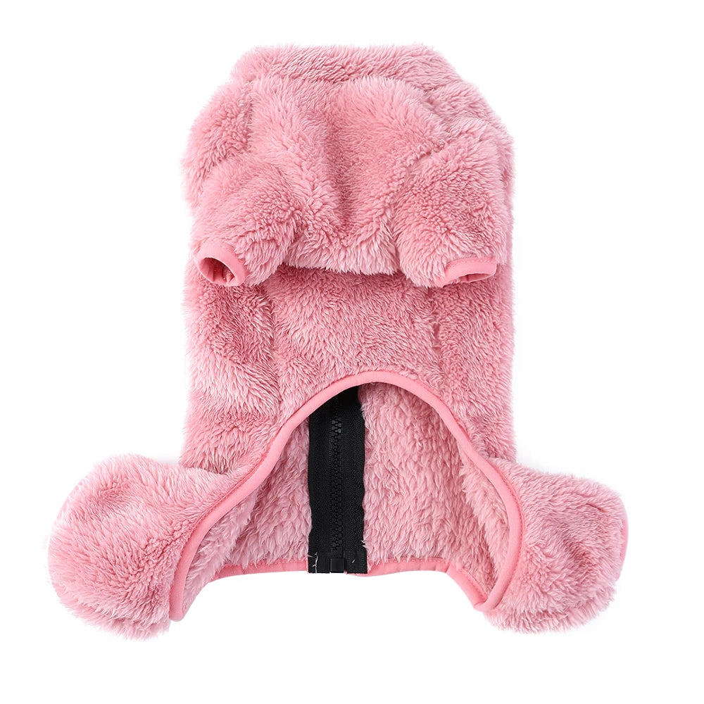 Soft Fleece Dog Coat - Winter Jacket with Zipper & D-Ring