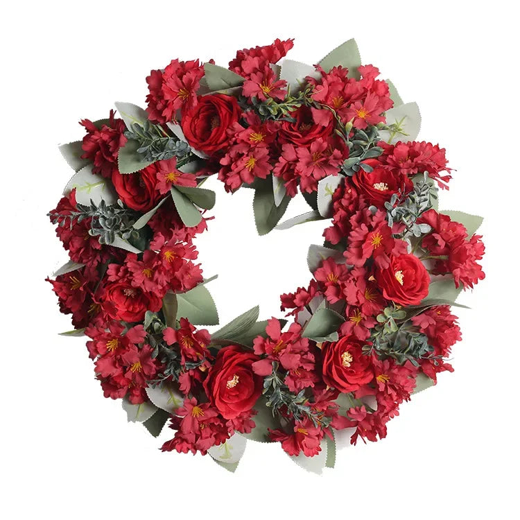 Artificial Eucalyptus Wreath - 18" Silk Greenery Door Decor