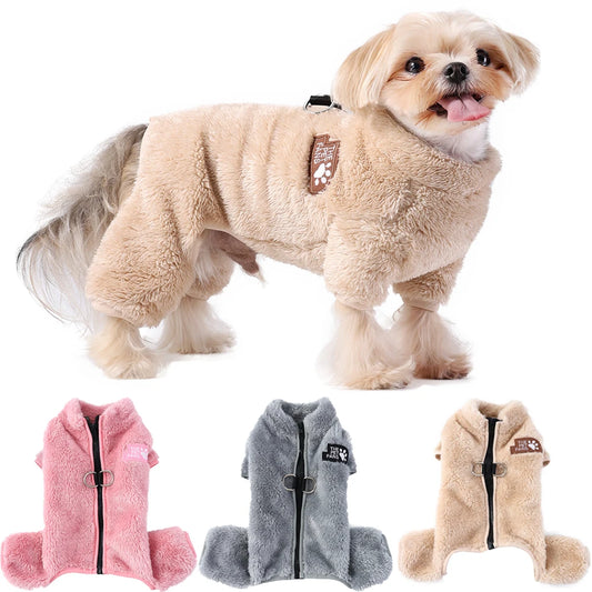 Soft Fleece Dog Coat - Winter Jacket with Zipper & D-Ring
