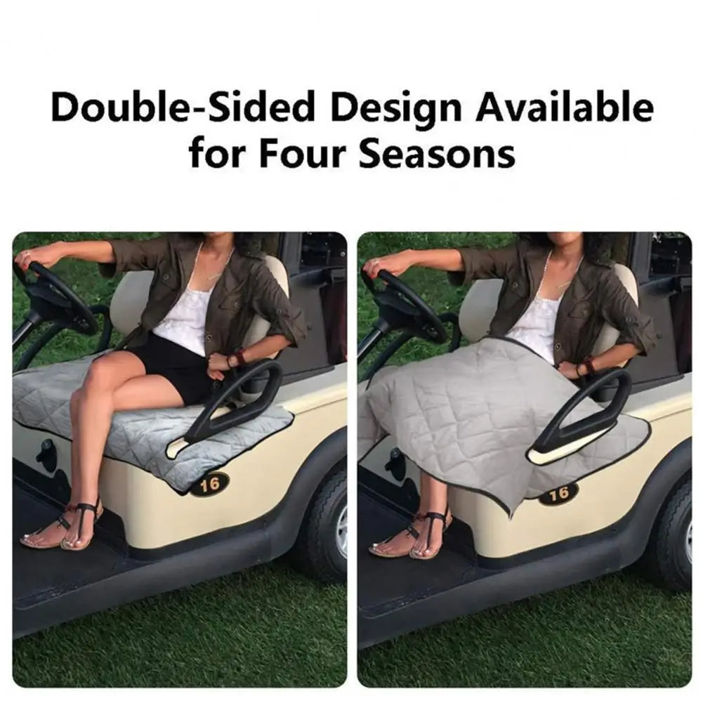 Velvet Golf Cart Seat Cover - Non-Slip Blanket for Club Cars, Grey Golf Cart Seat Cover