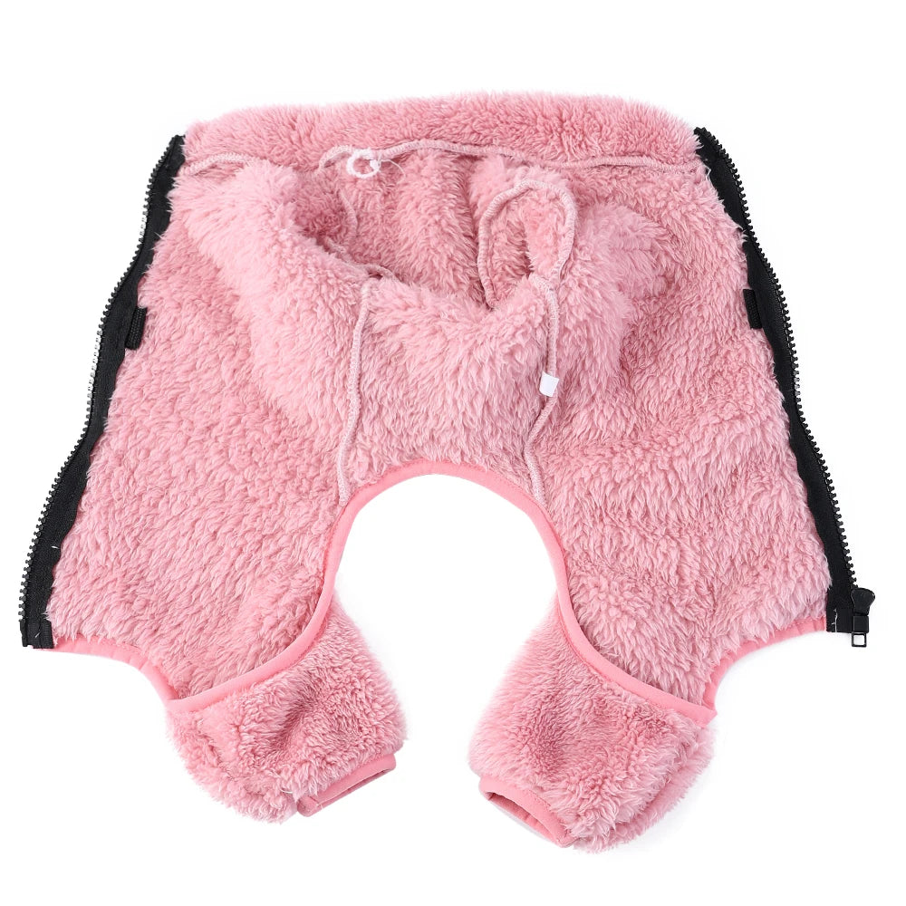 Soft Fleece Dog Coat - Winter Jacket with Zipper & D-Ring
