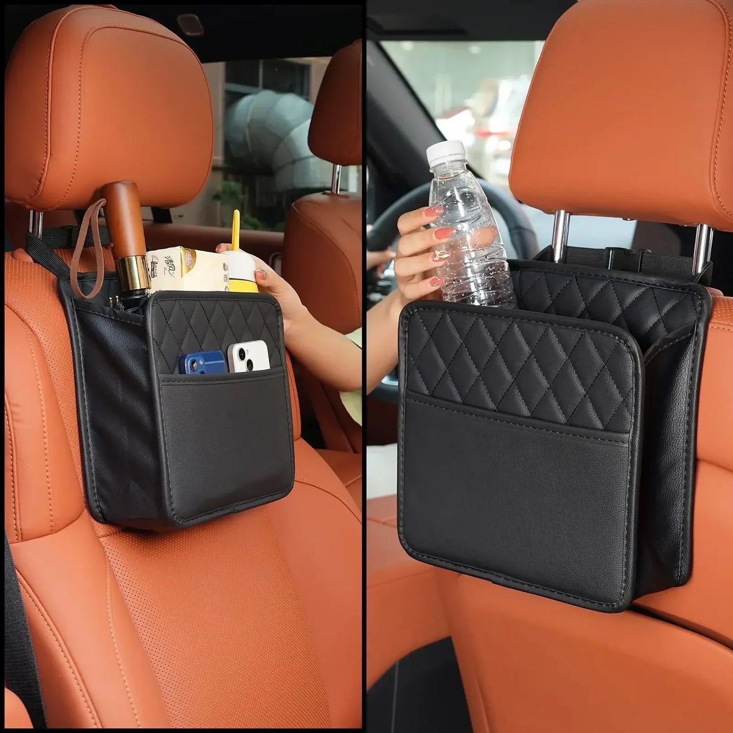 Car Seat Back Organizer - Multi-Pocket Storage with Cup Holder