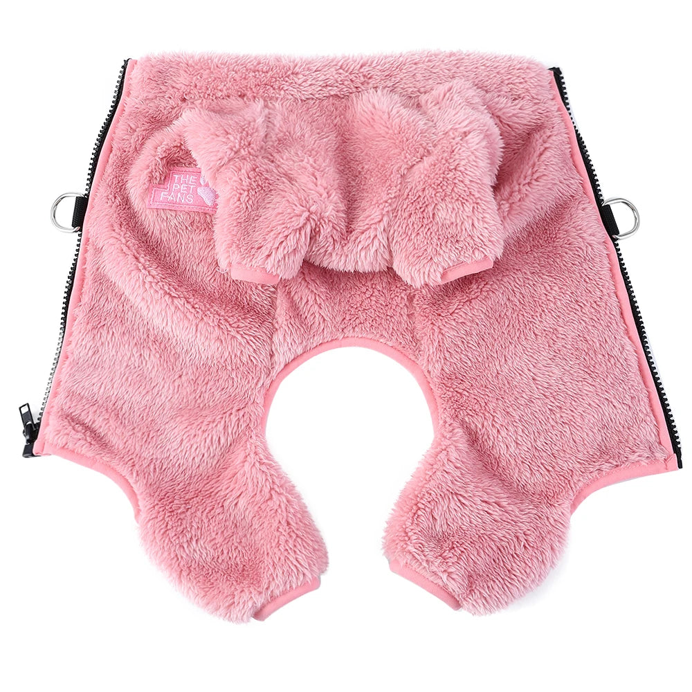 Soft Fleece Dog Coat - Winter Jacket with Zipper & D-Ring
