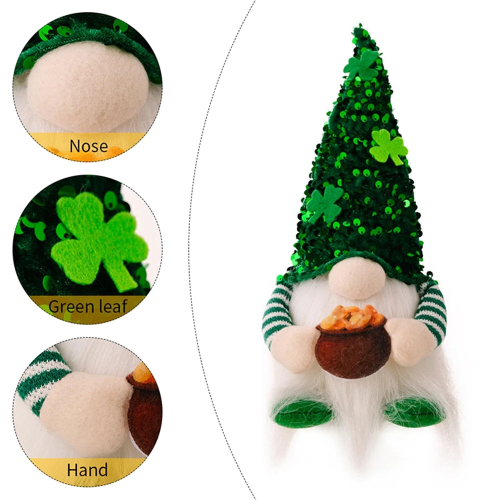 LED Light-Up Irish Gnome - St. Patrick's Day Plush Decor