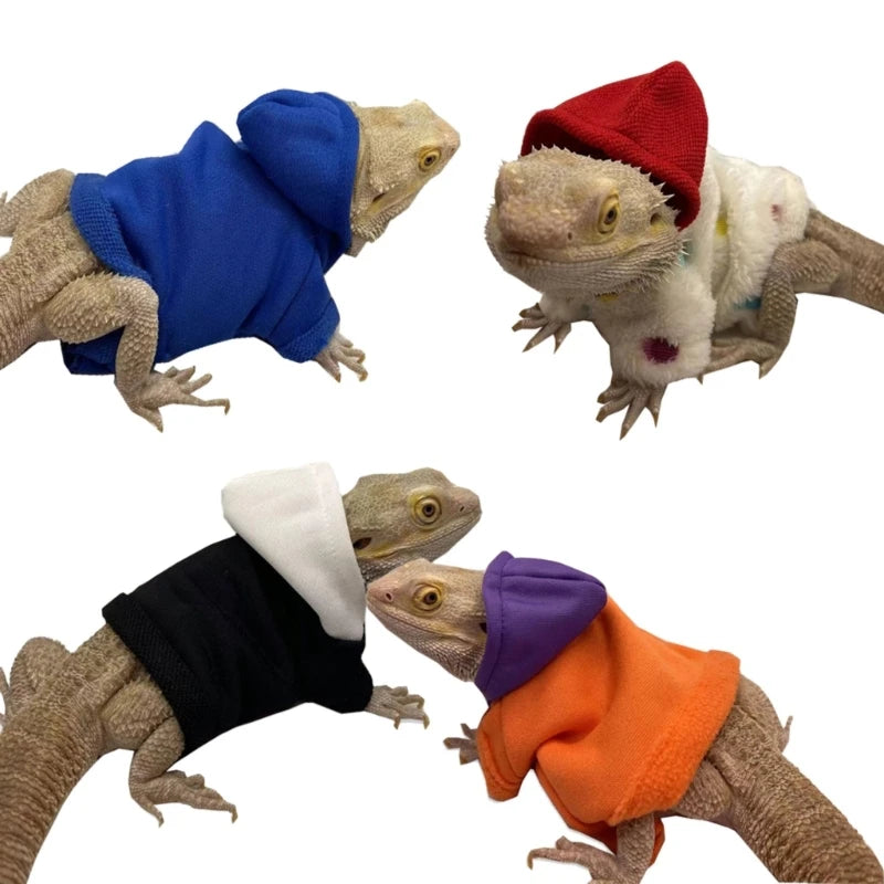 Bearded Dragon Hoodie Jacket - Handmade Warm Coat Costume for Reptiles & Small Pets