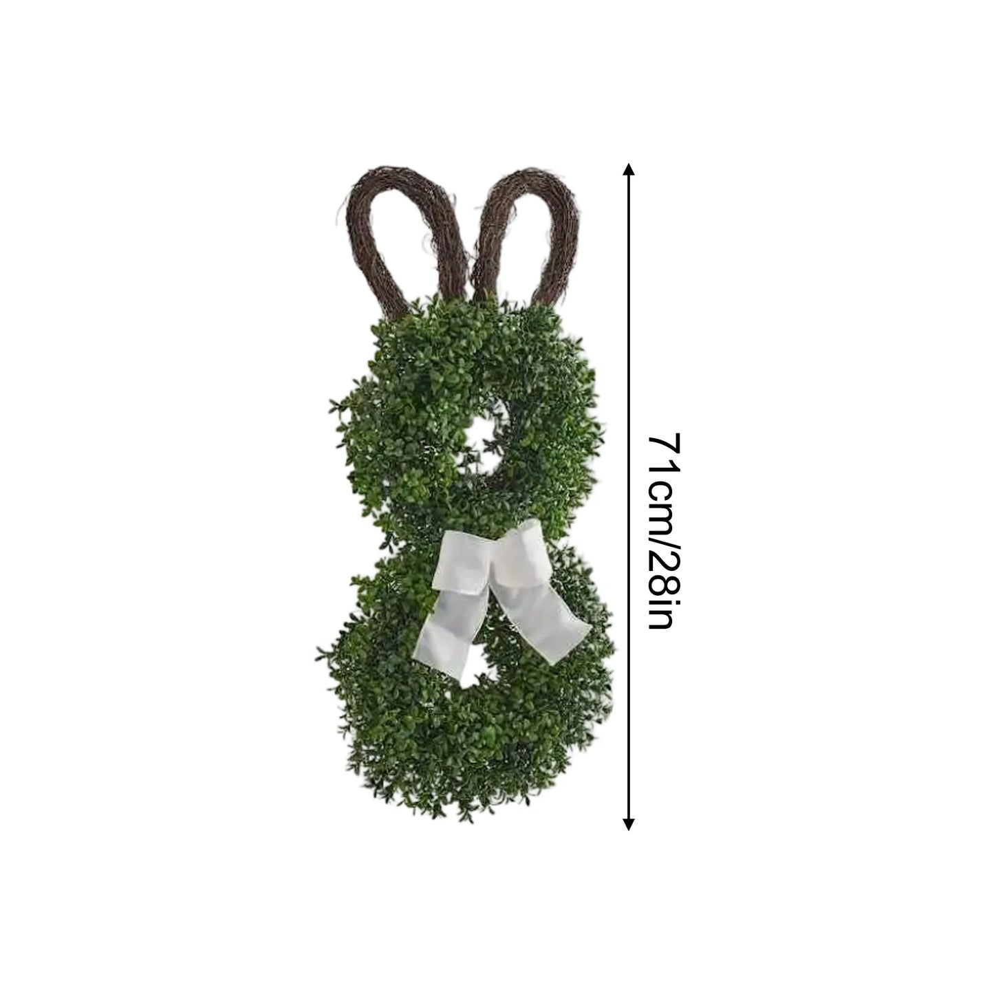 Easter Bunny Wreath 28" - Spring Eucalyptus Door Decoration