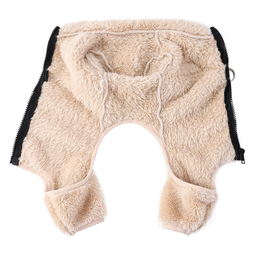 Soft Fleece Dog Coat - Winter Jacket with Zipper & D-Ring