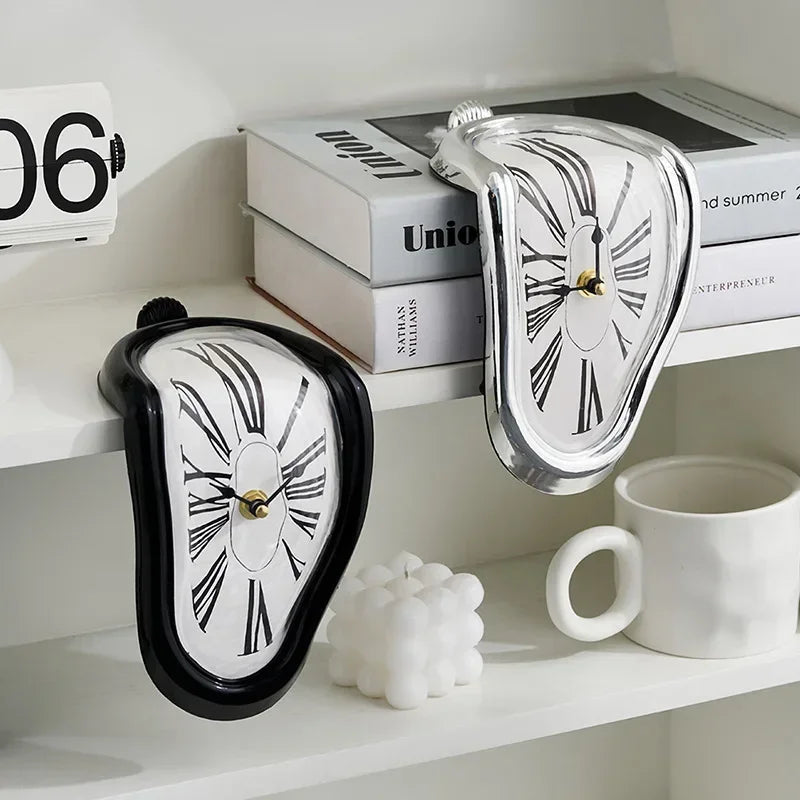 Melting Clock - Salvador Dali Surrealist Shelf Decor