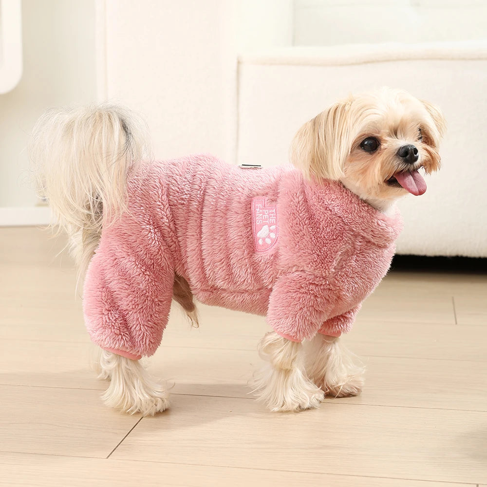 Soft Fleece Dog Coat - Winter Jacket with Zipper & D-Ring
