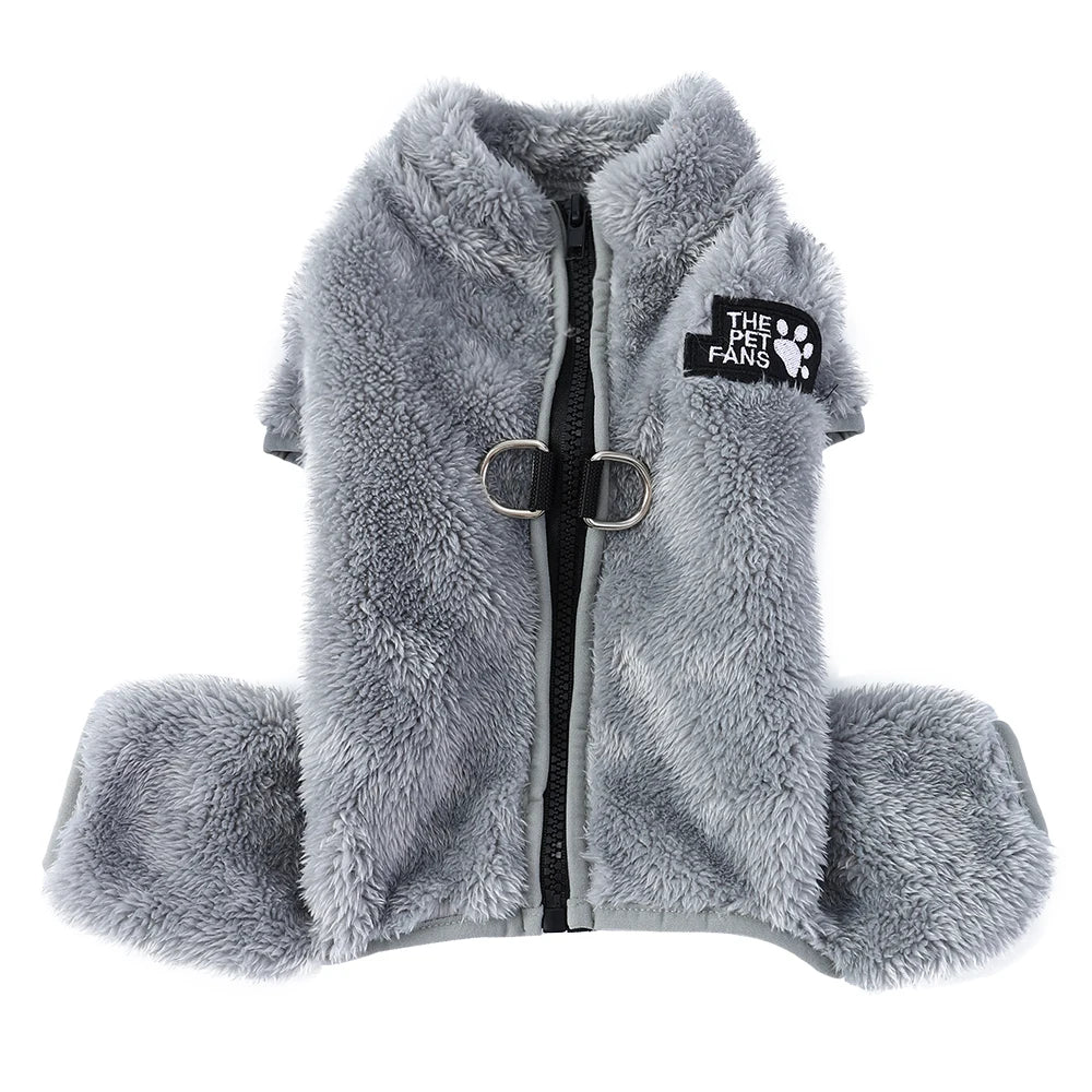 Soft Fleece Dog Coat - Winter Jacket with Zipper & D-Ring
