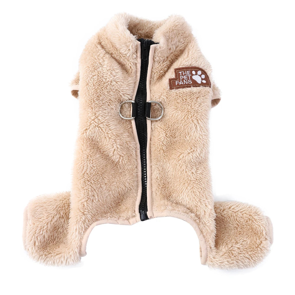 Soft Fleece Dog Coat - Winter Jacket with Zipper & D-Ring