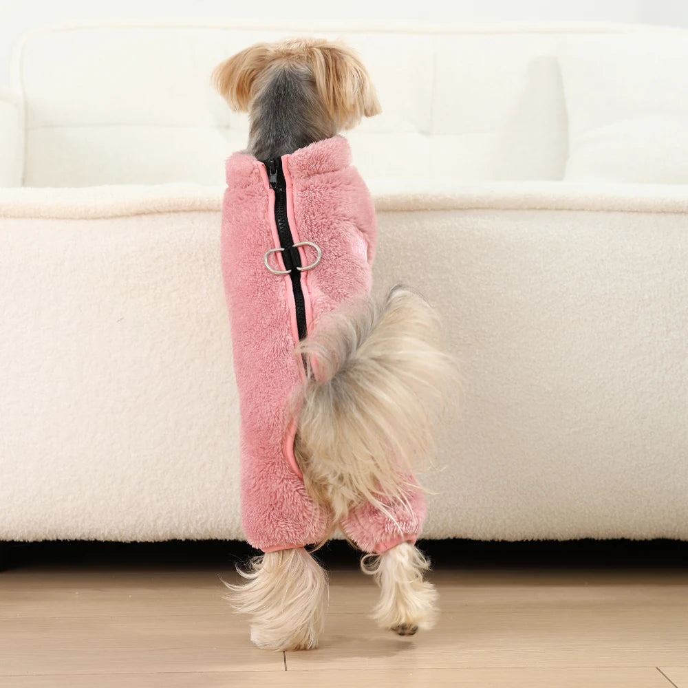Soft Fleece Dog Coat - Winter Jacket with Zipper & D-Ring