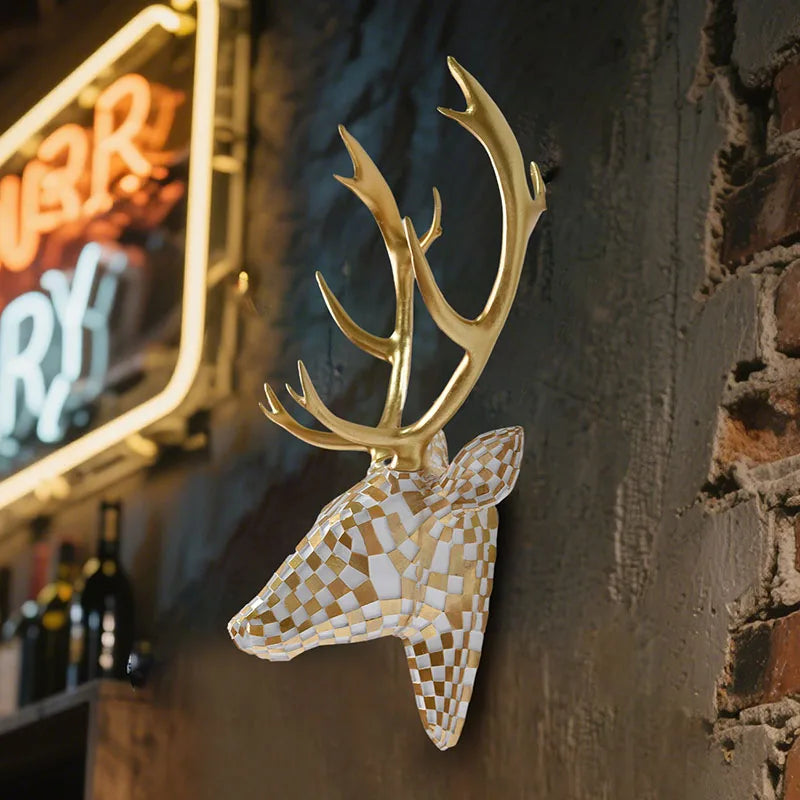 Decorative Deer Head Wall Mount – Rustic & Luxe, Gold, Black, Or Brown Variants