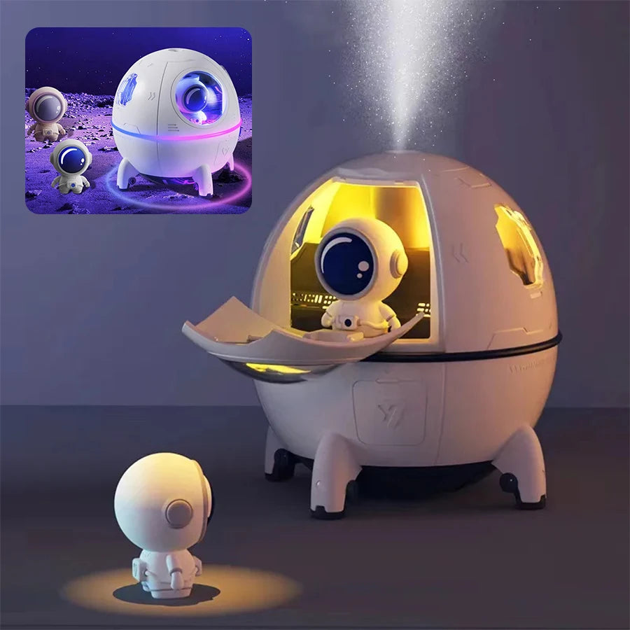 Astronaut Humidifier - Space Capsule Diffuser with 7-Color Night Light