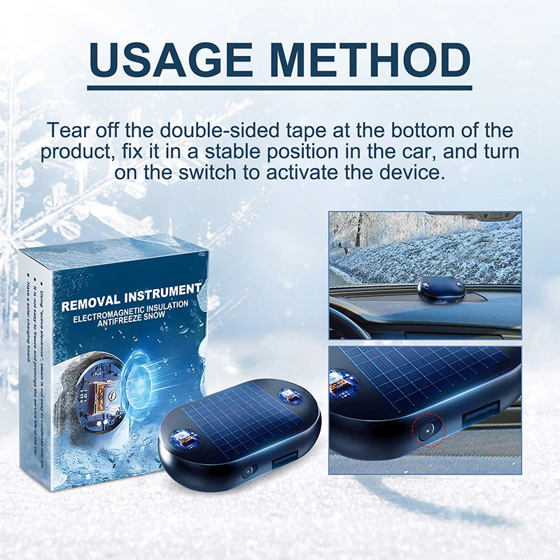 Solar Defrost Mini – Car Glass De‑Icer with USB Charging Bank