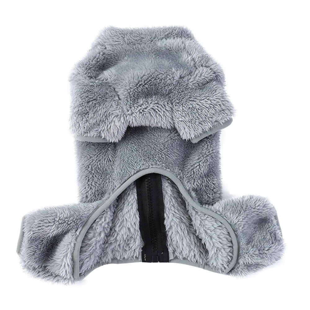 Soft Fleece Dog Coat - Winter Jacket with Zipper & D-Ring
