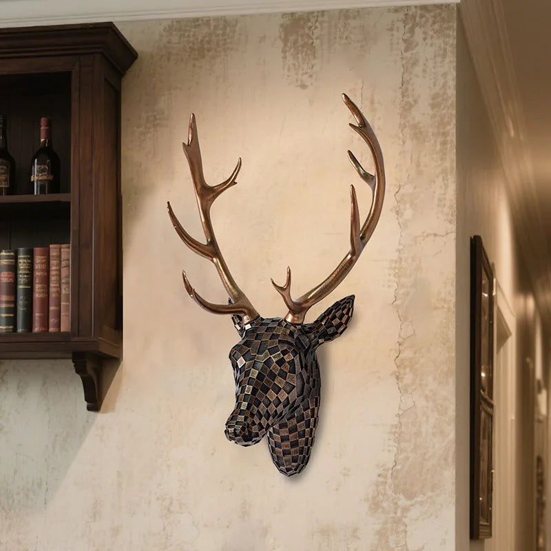 Decorative Deer Head Wall Mount – Rustic & Luxe, Gold, Black, Or Brown Variants