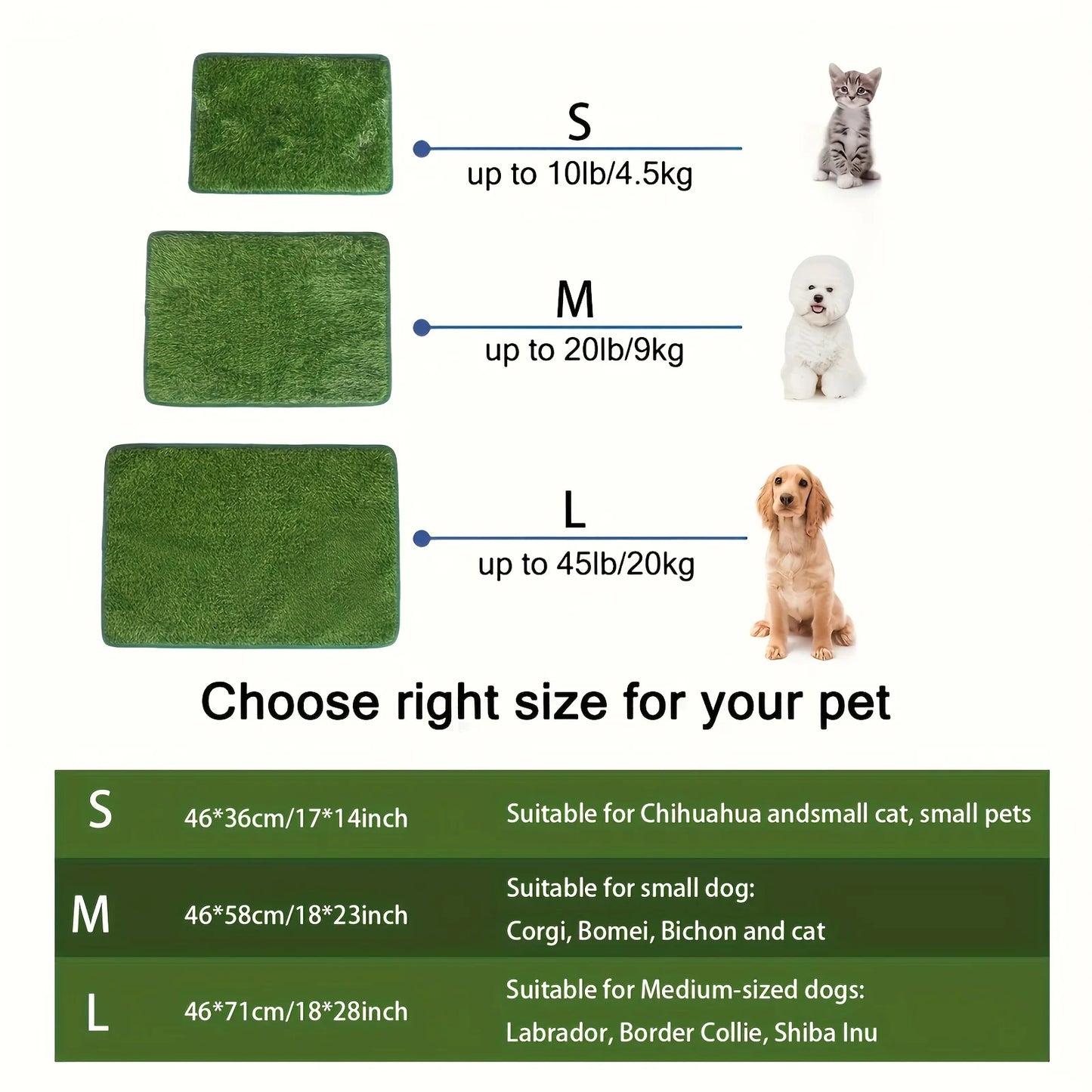 Artificial Grass Dog Potty - Washable Indoor Training Pad