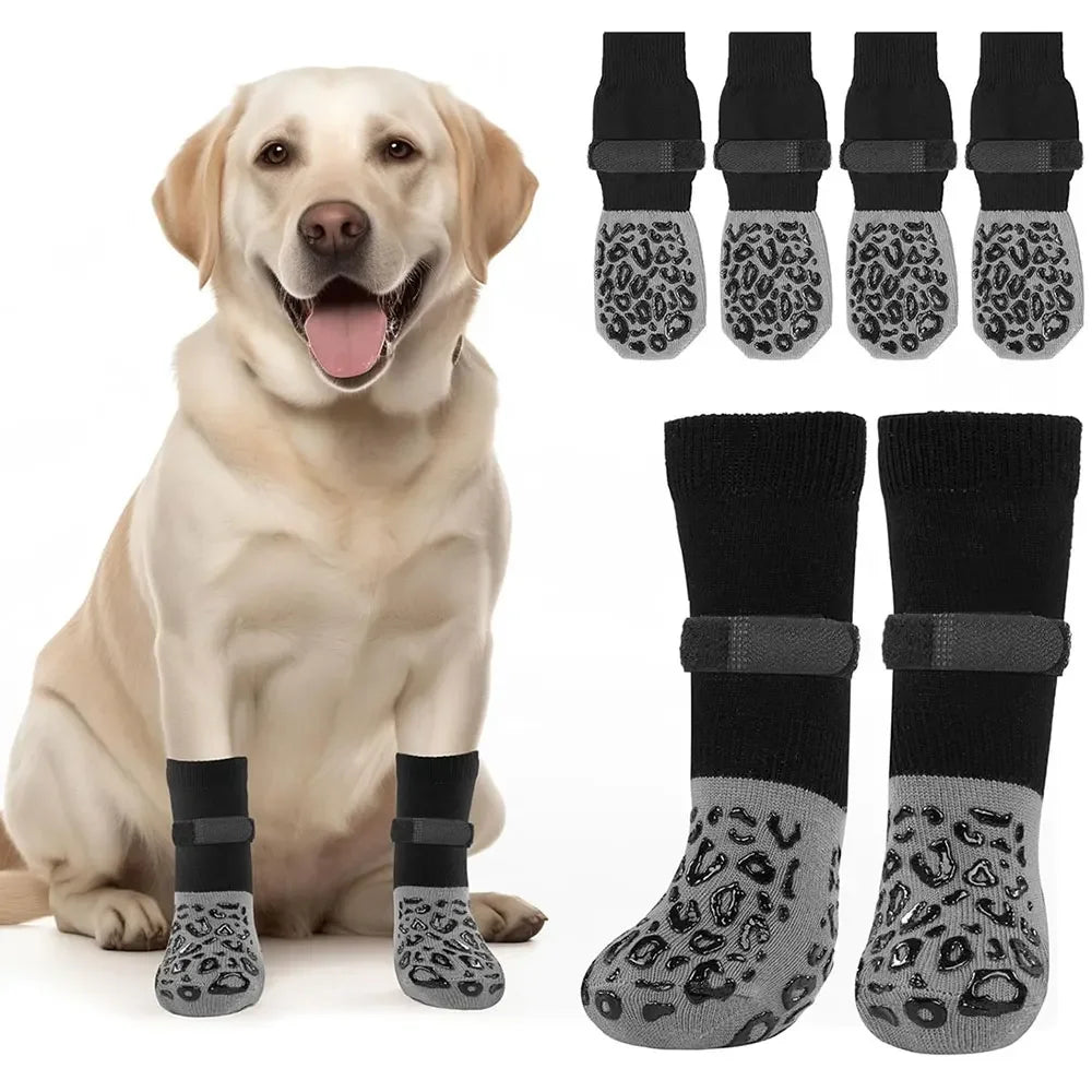 Waterproof Dog Boots - Anti-Slip Paw Protectors for Senior & Injured Dogs (4-Pack)