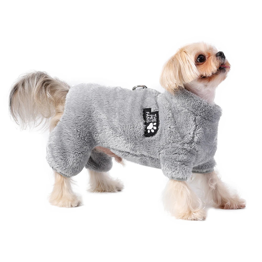 Soft Fleece Dog Coat - Winter Jacket with Zipper & D-Ring