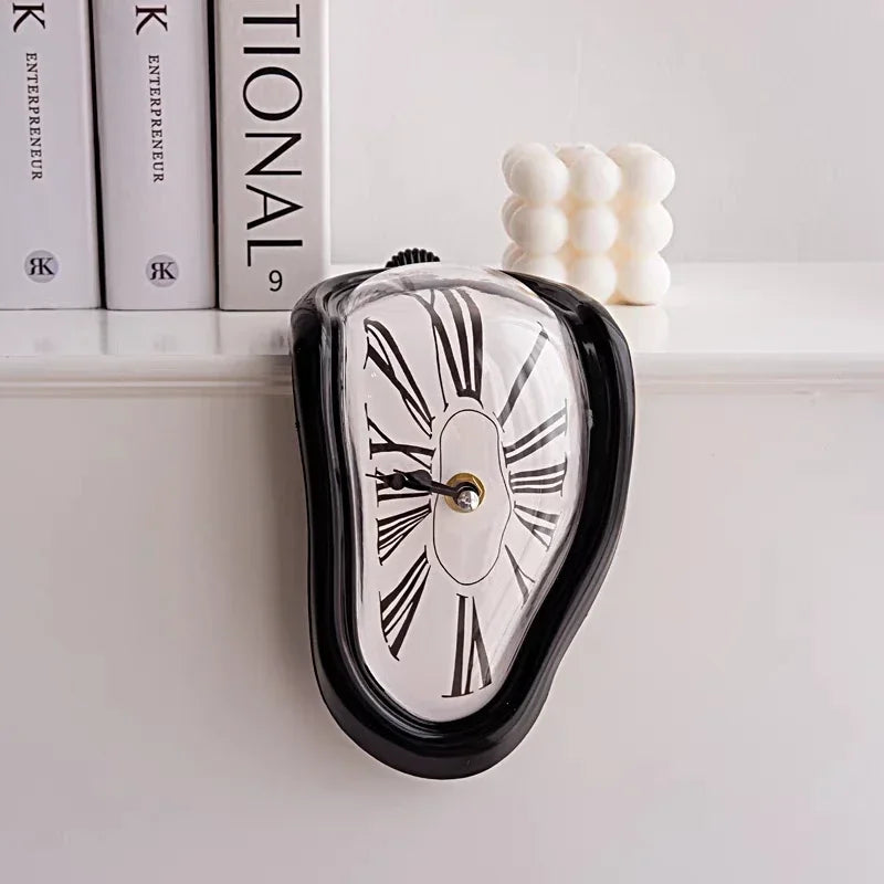Melting Clock - Salvador Dali Surrealist Shelf Decor