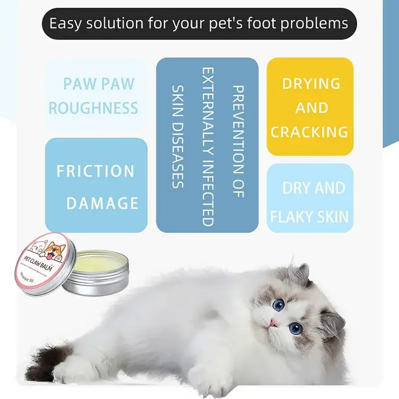 Paw Balm for Cats & Dogs 1.76oz - Pet Paw Protective Cream Nose Protector Moisturizer Cracked Feet Repair