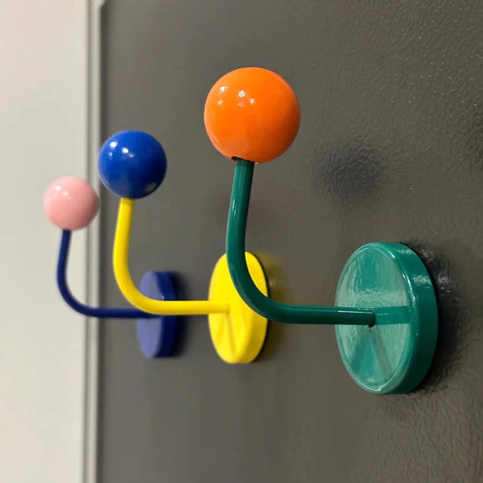 Colorful Magnetic Hook 1pc - Strong No-Drill Wall Hanger for Kitchen, Bathroom, Laundry Room, Garage, School Locker