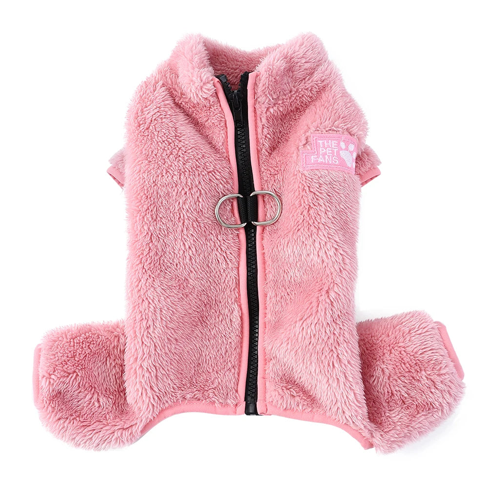 Soft Fleece Dog Coat - Winter Jacket with Zipper & D-Ring