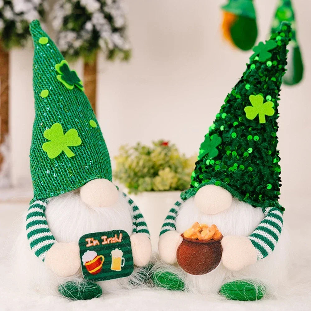 LED Light-Up Irish Gnome - St. Patrick's Day Plush Decor