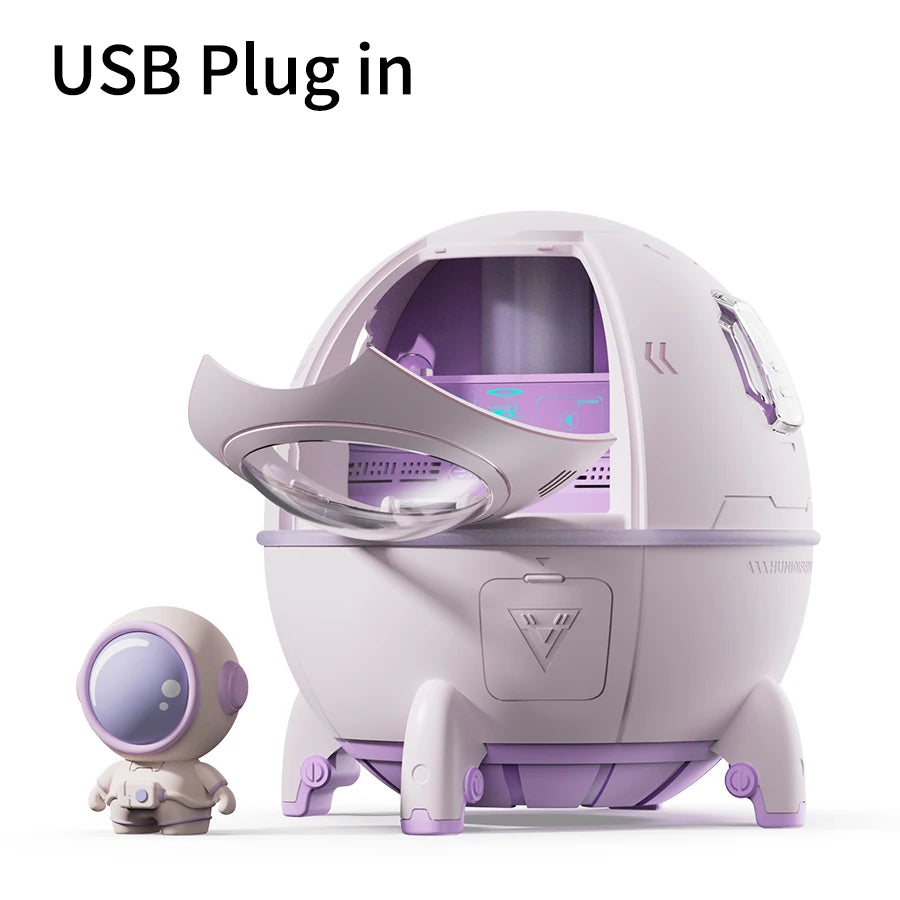 Astronaut Humidifier - Space Capsule Diffuser with 7-Color Night Light
