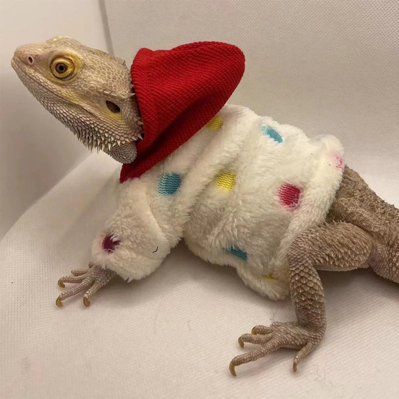 Bearded Dragon Hoodie Jacket - Handmade Warm Coat Costume for Reptiles & Small Pets