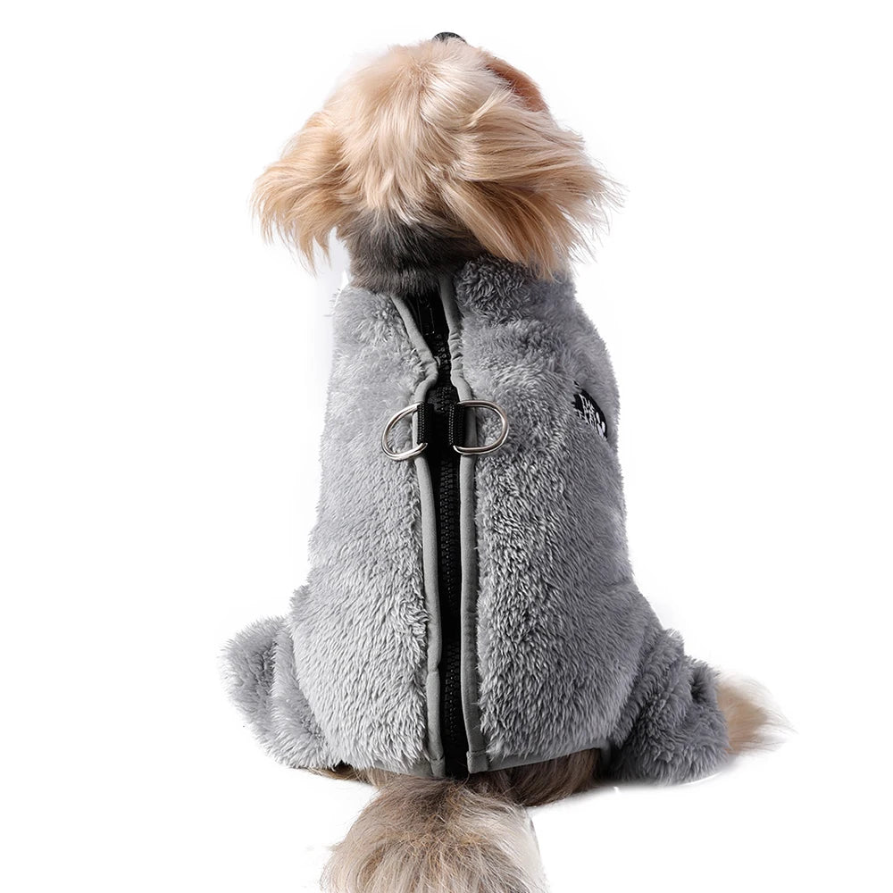 Soft Fleece Dog Coat - Winter Jacket with Zipper & D-Ring